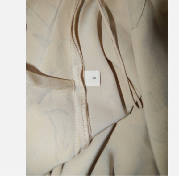 Beige Floral Satin Silk Plunge Back Maxi Slip Long Dress 8 - Picture 2 of 8